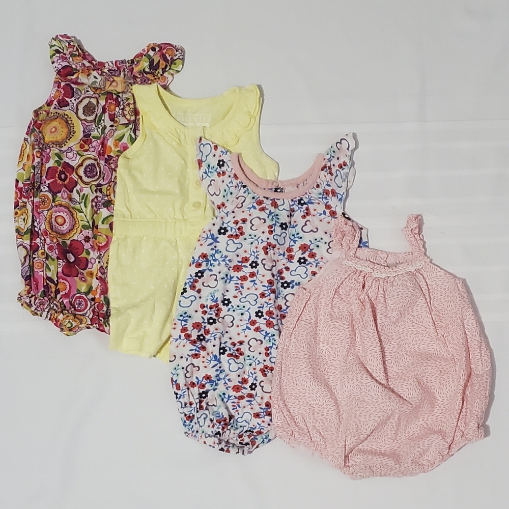 Lot of 4 Baby Girl Rompers